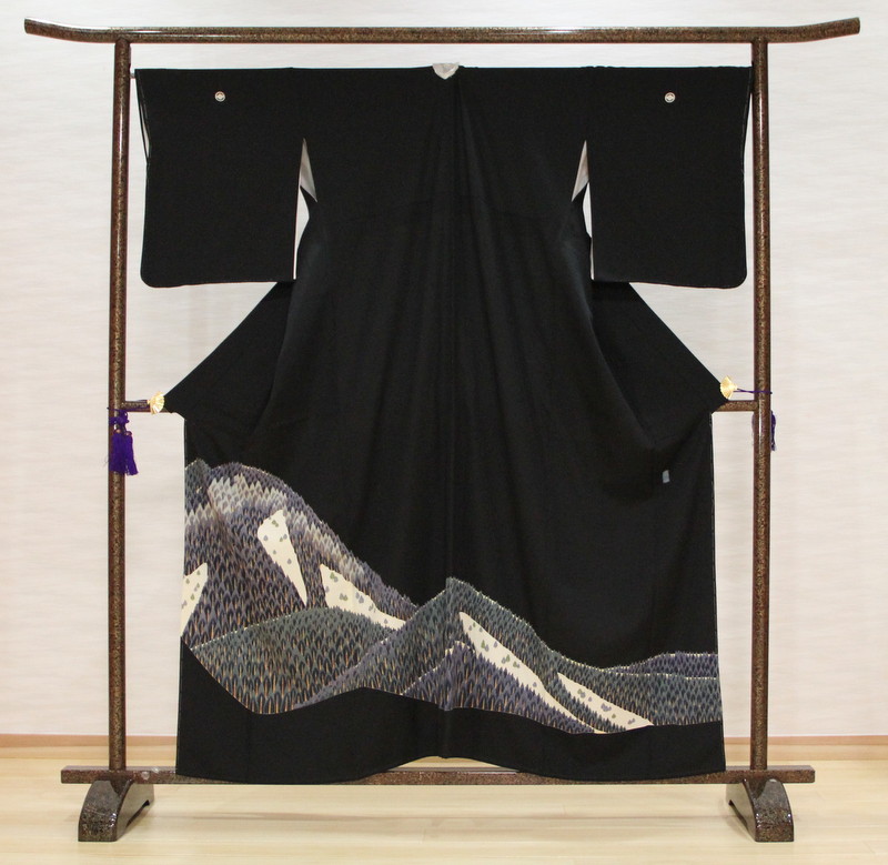 人間国宝木村雨山作　黒留袖
